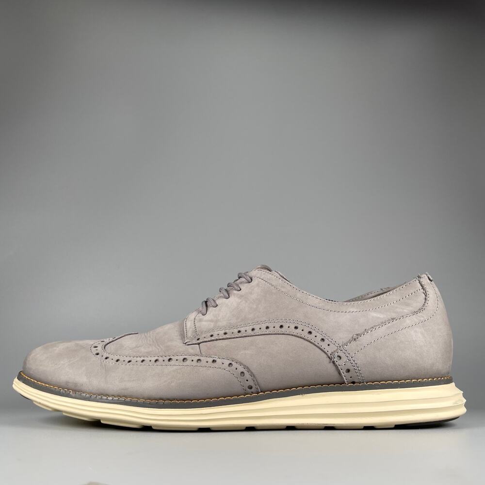 Cole Haan Original Grand Men's 13 M Gray Wingtip Oxfords Leather Sneakers Casual